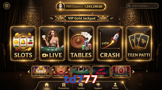 Main screen of Td777 casino page for PK players