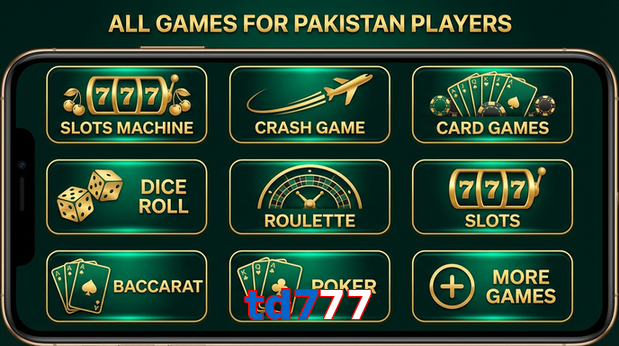 Main screen of Td777 games page for PK players