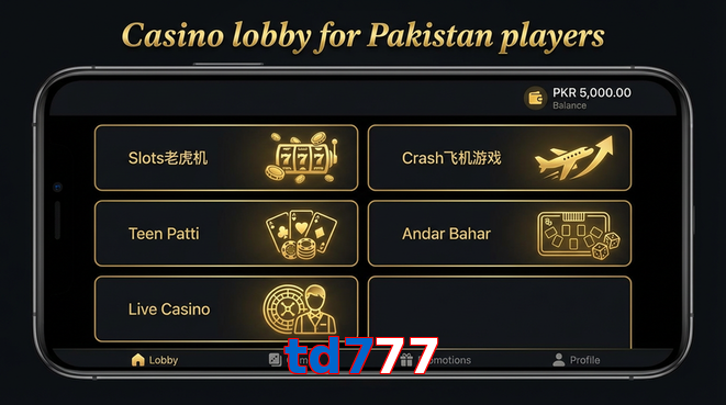 Lobby view of Td777 for Pakistan users